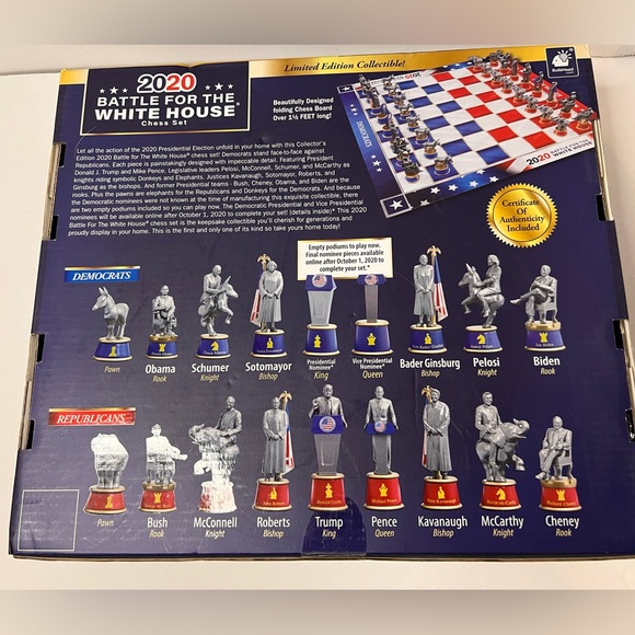 2020 Battle For The White House -Chess Set- New in Box w/Trump/Biden/Harris NIB - Picture 8 of 8